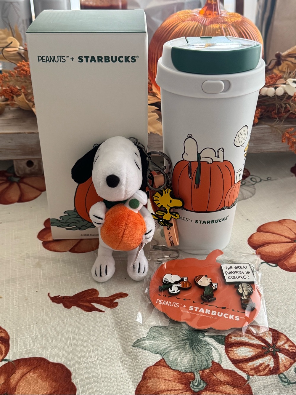 Peanuts x Starbucks Snoopy Pumpkin Travel Tumbler – White & Green